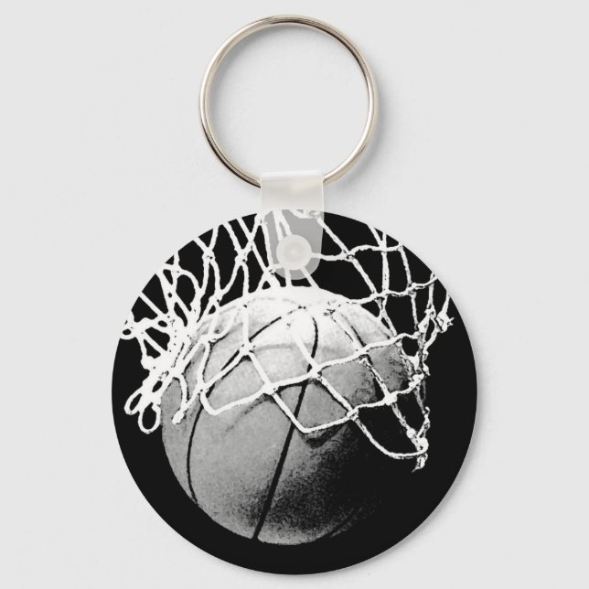 Chaveiros de basquete preto e branco (Frente)