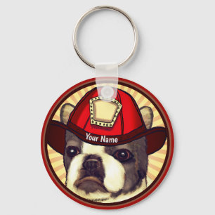 Chaveiros de bombeiros de Boston Terrier