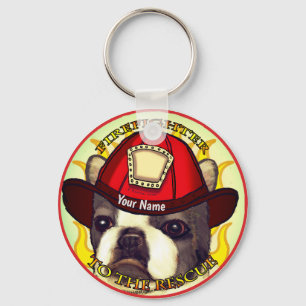 Chaveiros de bombeiros de Boston Terrier