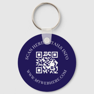 Chaveiros de Corporativos de Texto Código QR Azul