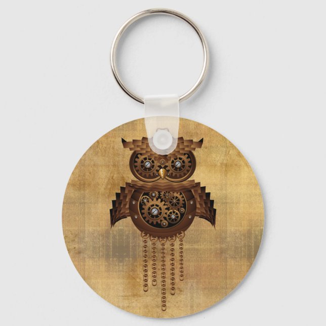 Chaveiros de Estilo de Vintage de Steampunk Owl (Frente)