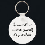 Chaveiros de felicidade<br><div class="desc">Felicidade chaveiro de dizer sobre ser feliz ou miserável e atitude sendo sua escolha. Projetado como um chaveiro motivacional que você pode personalizar ou distribuir em festas como favoritos para festas. Chaveiros de orçamento de alta qualidade com preços de pedidos em massa disponíveis.</div>