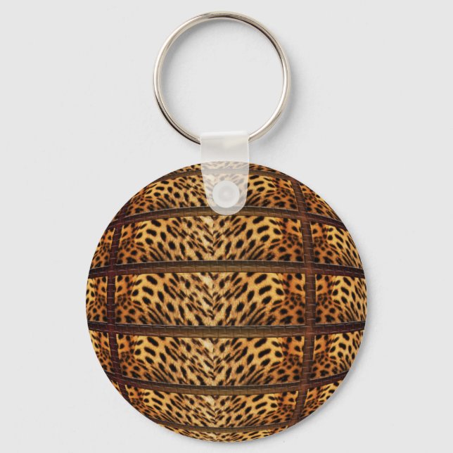 Chaveiros de pele leopardo e teclas (Frente)