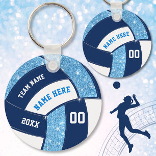 Chaveiros de voleibol Marinho e azul claro e branc