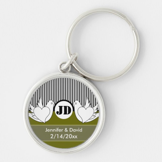 Chaveiros Dias de os namorados de Doves Adoráveis (Frente)