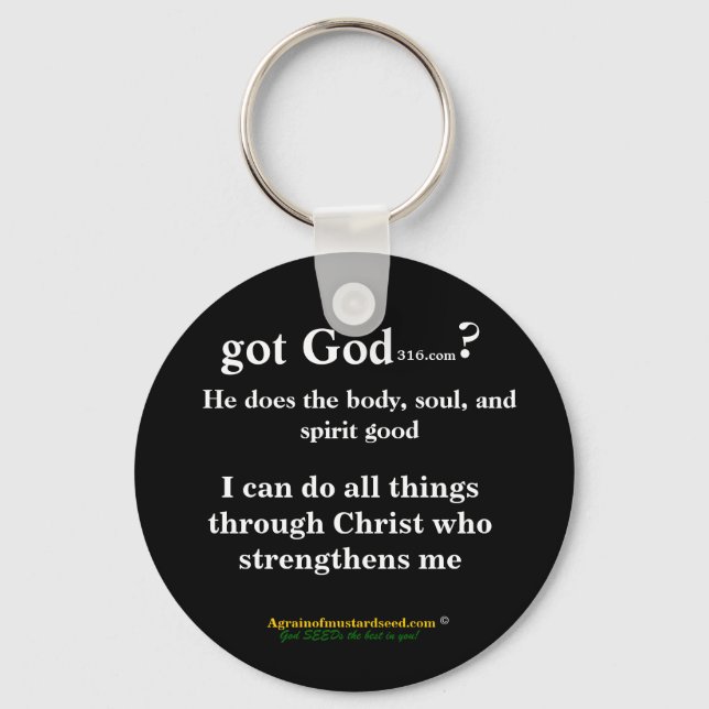 chaveiros do botão gotGod316.com (Frente)