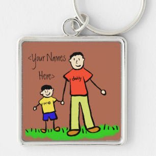 Chaveiros Personalizados da Família Pai e Filho