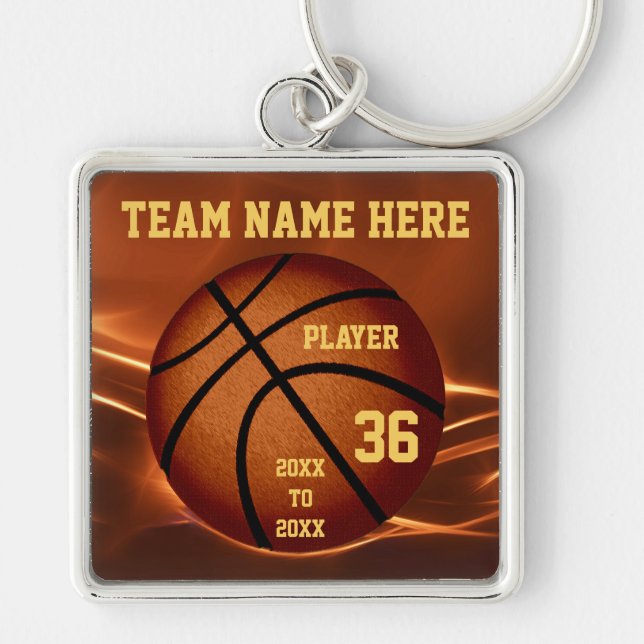 Chaveiros personalizados de basquete com 4 TEXT (Frente)