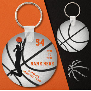 Chaveiros personalizados de basquete com texto lar