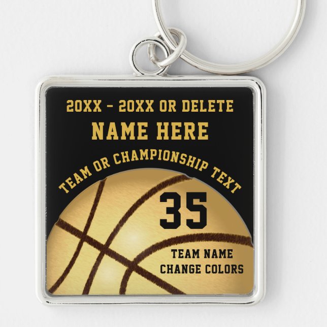 Chaveiros personalizados de basquete Sua cor, Text (Frente)