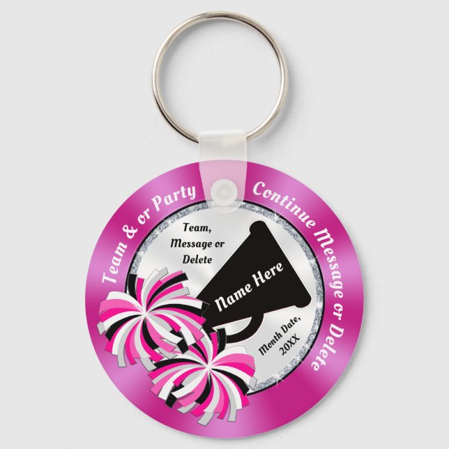 Chaveiros rosa, brancos, pretos personalizados (Frente)