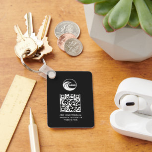 Chaveiros Simples Código QR Preto Logotipo Empresa