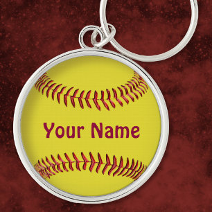 Chaveiros Softball personalizados com seu NOME