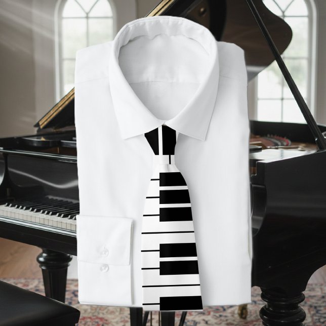 Chaves de piano brancas e pretas, gravata de pesco (piano keys neck tie)