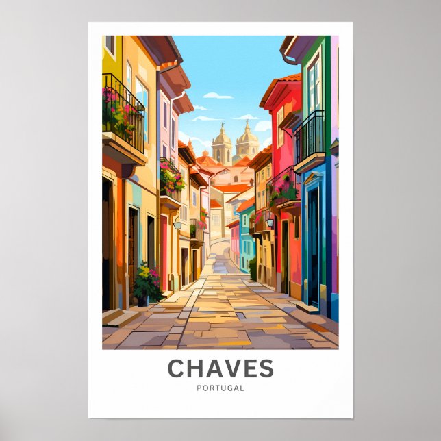 Chaves Portugal Viagem Impressão (Frente)