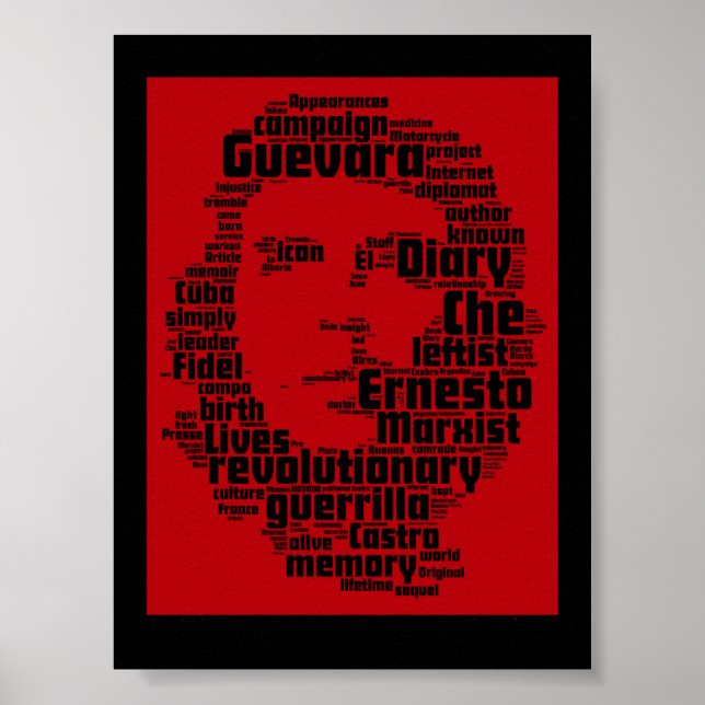 Che Guevara word cloud impressão (Frente)