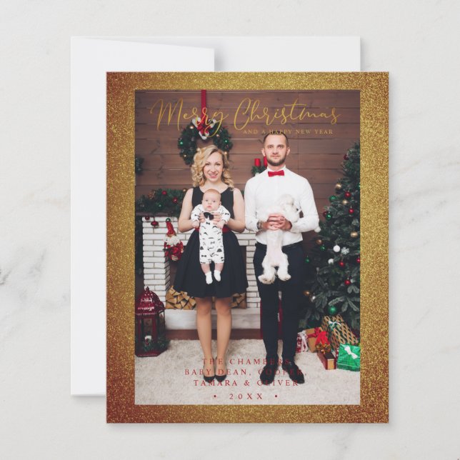 Cheap Christmas Glitter Fun Photo Family Script (Frente)