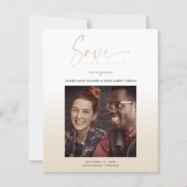 Cheap Modern Gradient Minimalist Photo Couple (Frente)