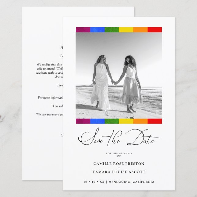 Cheap Pride Rainbow Flag Lesbian Gay Wedding  (Frente/Verso)