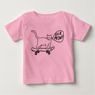 Check Meowt Punny Skateboard Cat T-Shirt