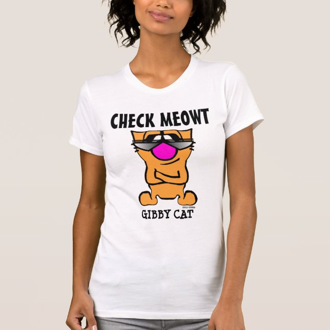 CHECK MEOWT, T-shirts de gato gibby (Frente)