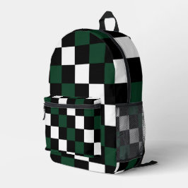 Checkerboard branco verde