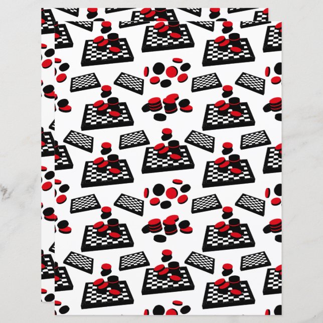 Checkers Scrapbook Paper (Frente/Verso)
