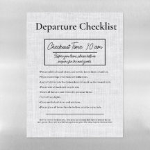 Checklist para check-out do logotipo de férias da 