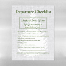Checklist para check-out do logotipo de férias da 