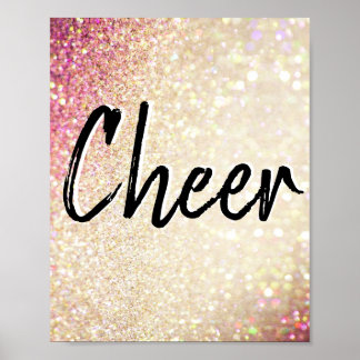 Cheer Poster | Lamas Douradas e cor de rosa