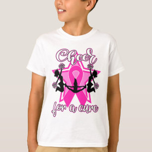 Cheerleader de Fita Rosa da Camisa do Cancer de Ma