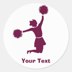 Cheerleader Em Folhas De Autocolantes Silhouette