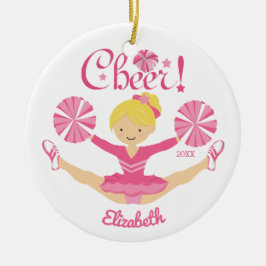 Cheerleader louro cor-de-rosa ornamento