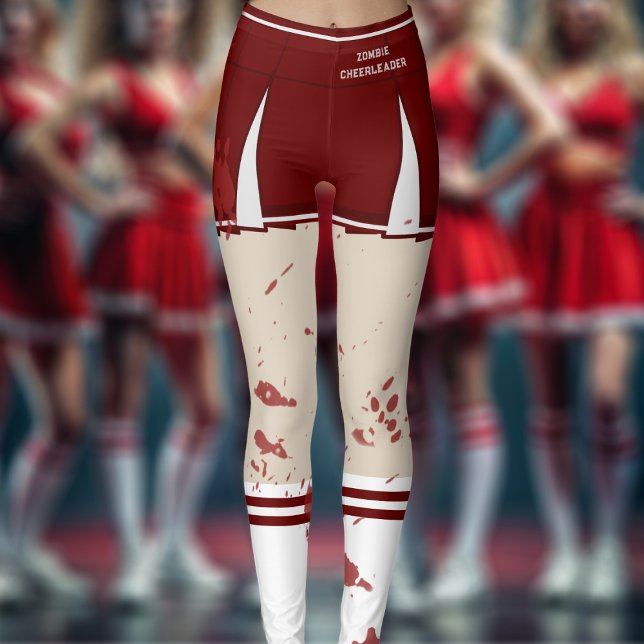 Cheerleader Zombie do Halloween Leggings (Perfect leggings for those times you need to be a zombie cheerleader)