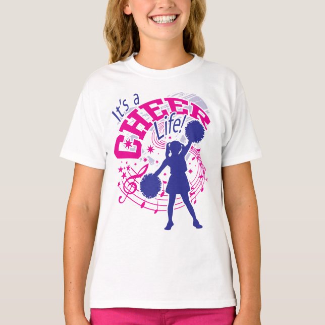 Cheerleaderes, é uma vida alegre, camiseta animada (Frente)