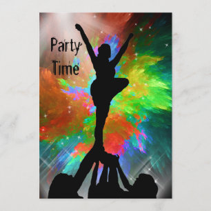 Cheerleaderes em um Convite Colorburst