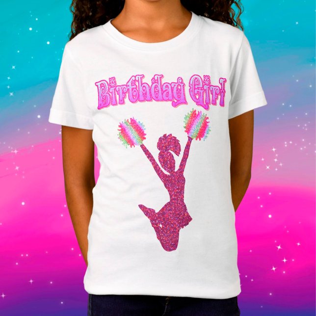 Cheerleading "Birthday Girl" T-Shirt (Criador carregado)