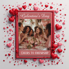 Cheers to Friendship Galentine's Day Typography 