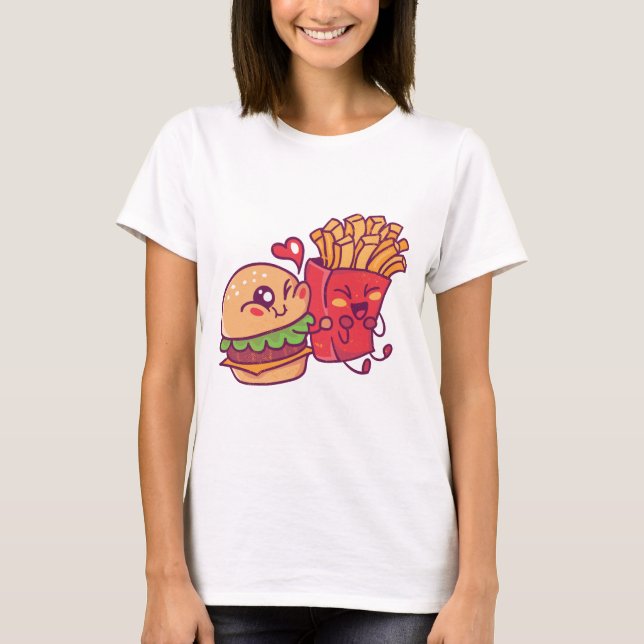 Cheeseburger e Fries T-Shirt (Frente)