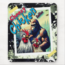 "Cheesy Chicken Selfies" Meet Bigfoot Mouse Pad