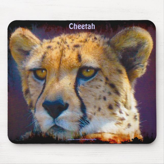 Cheetah Big Cat Wildlife Art Mousepad (Frente)