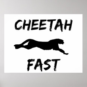 Cheetah Fast Funny Executando Poster Wall Art