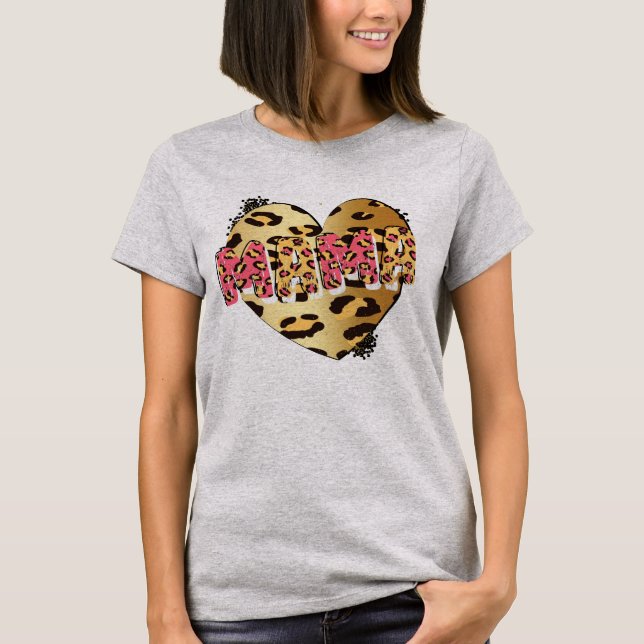 Cheetah Heart Mama T-Shirt (Frente)