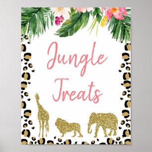 Cheetah Impressão Dourado Glitter Safari Sinal de