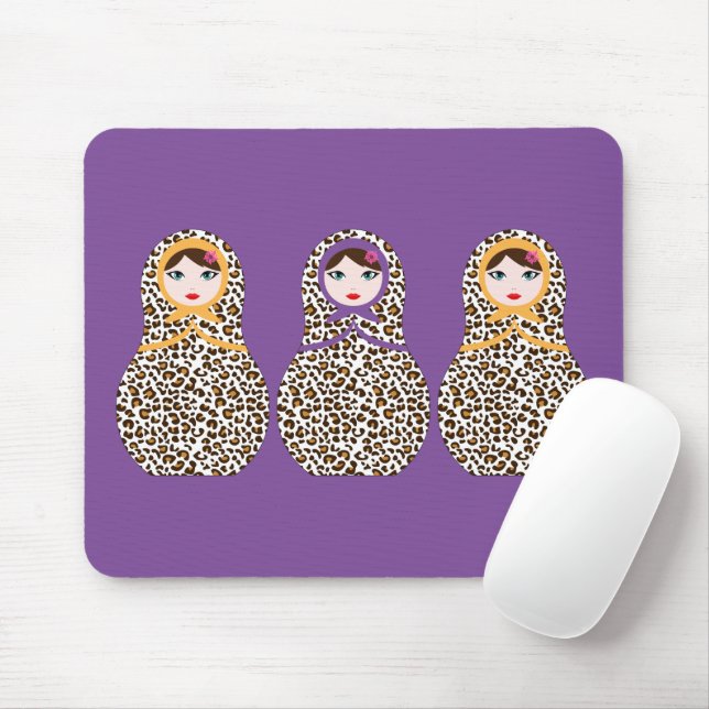 Cheetah Impressão Matryoshka Mousepad (Com mouse)