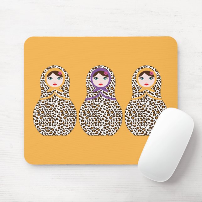 Cheetah Impressão Matryoshka Mousepad (Com mouse)