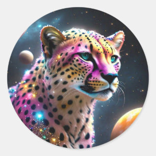 Cheetah no adesivo espacial