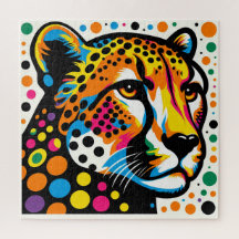 Cheetah Pop Art 600 Piece Quebra-cabeça