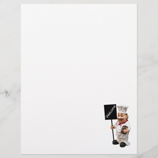 Chef Cook - Cartão de menu WELCOME (Frente)