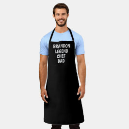 Chef de Pai Simples Negro Branco Elegante masculin